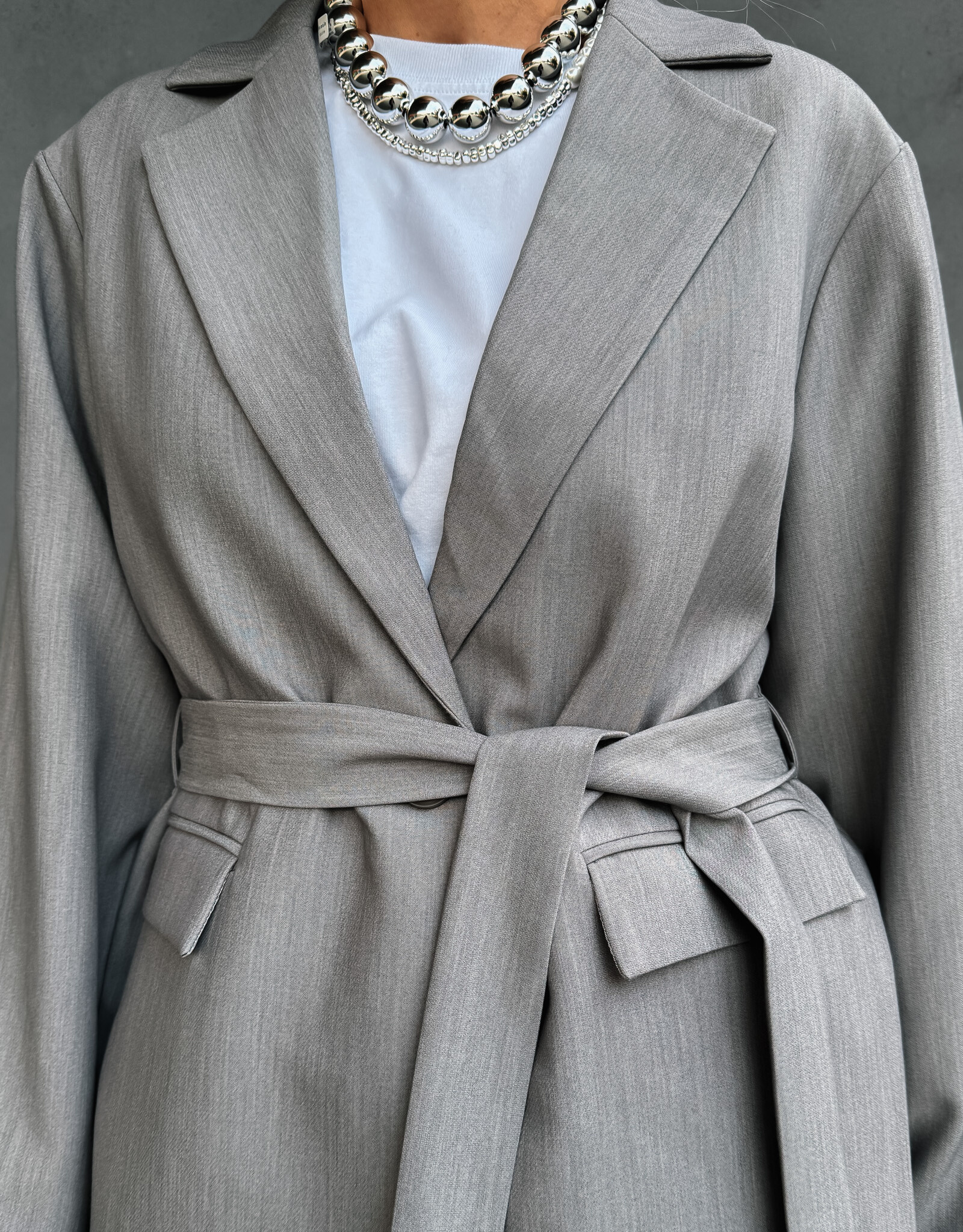 Another Label Blazer 'Nani' - Grey Melee - Another-Label