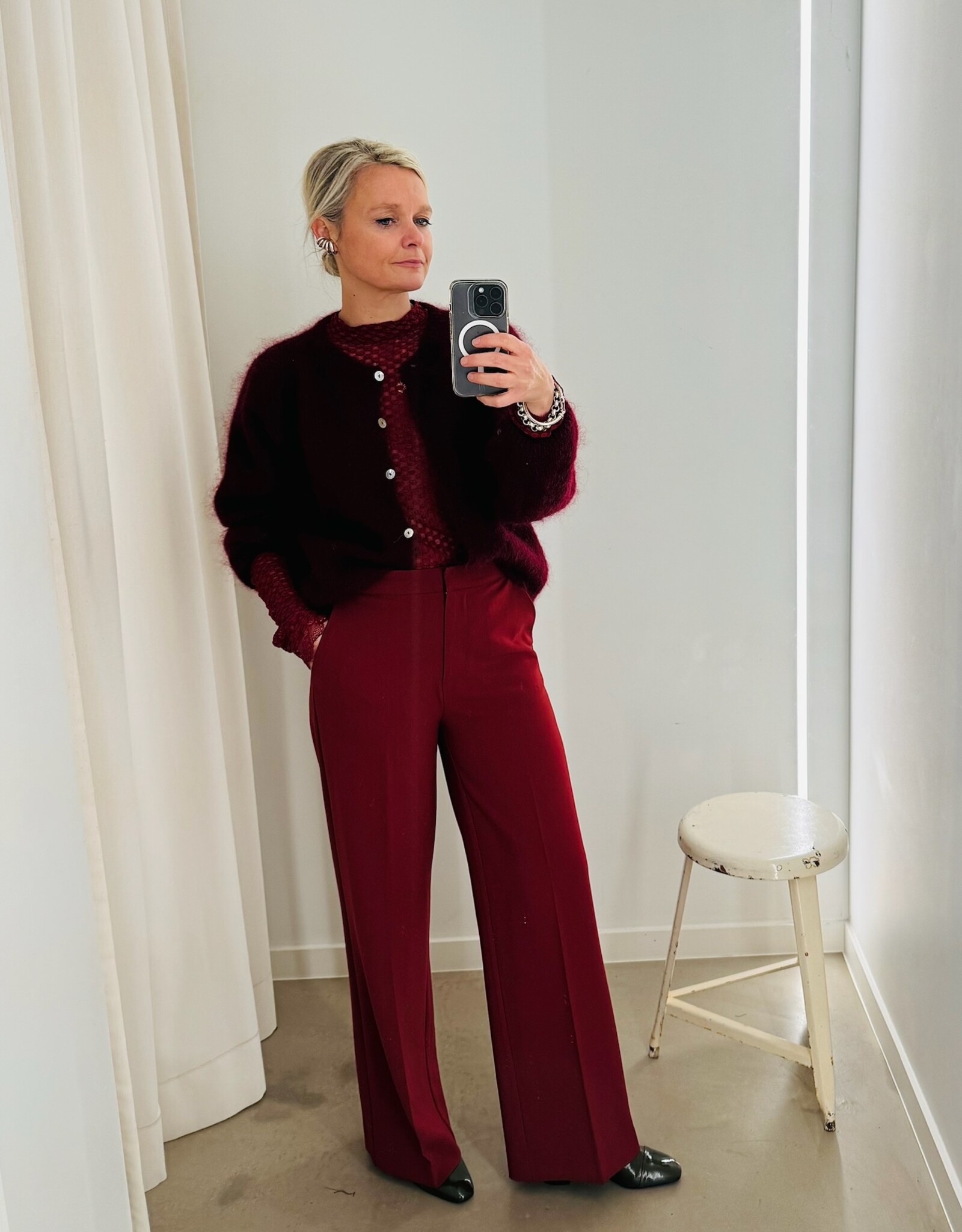 Another Label Broek 'Moore' -  Pomegranate  - Another Label