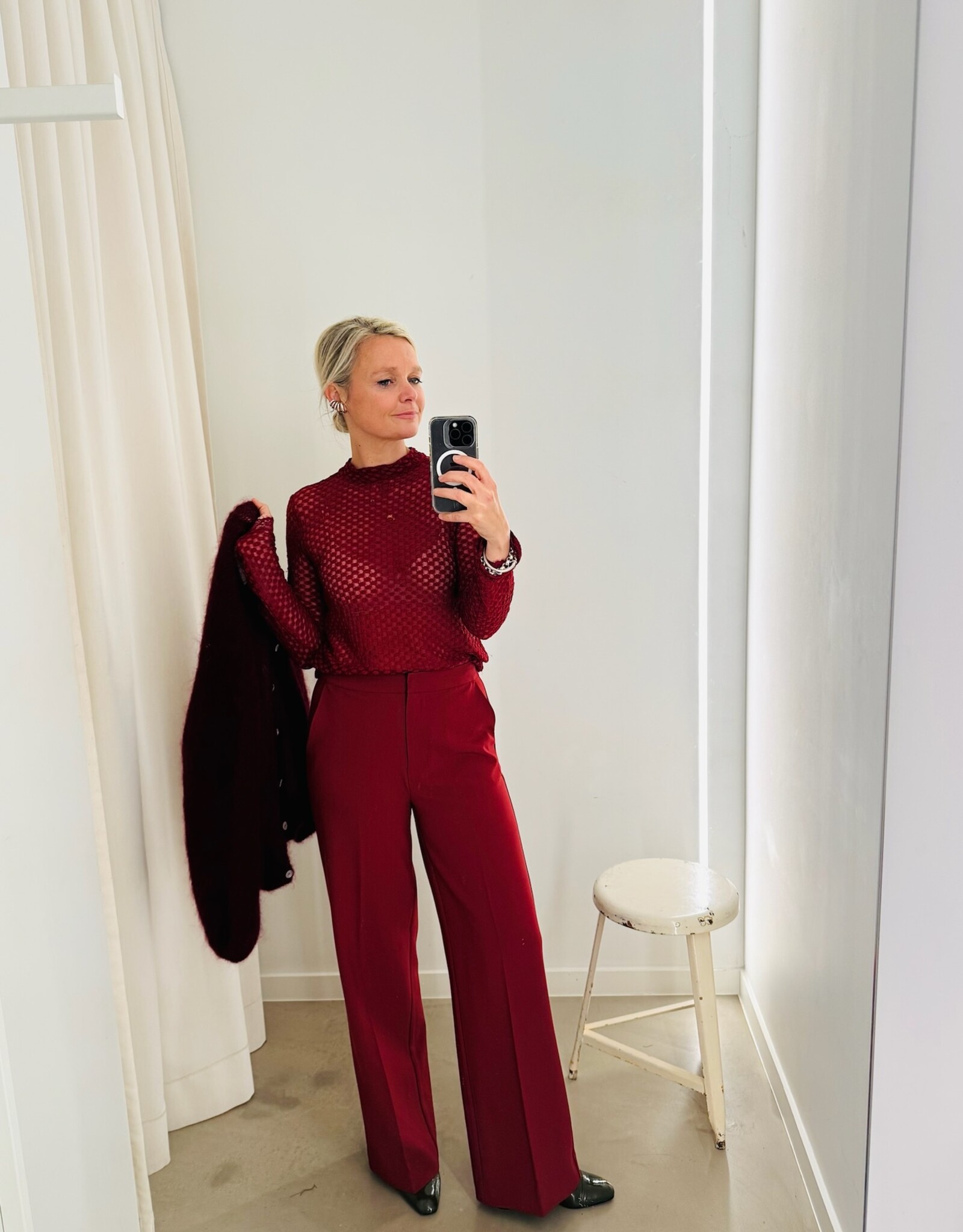 Another Label Broek 'Moore' -  Pomegranate  - Another Label