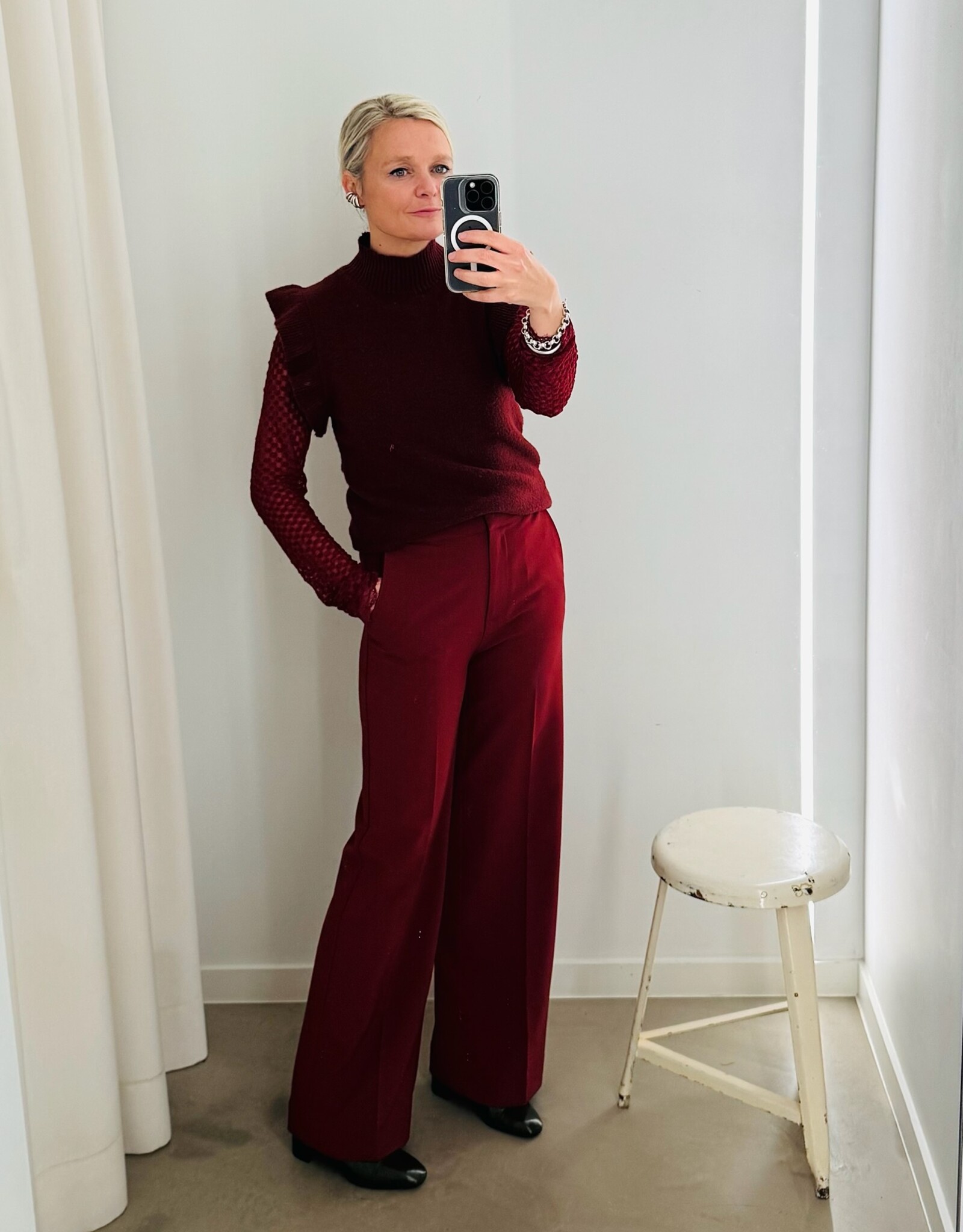 Another Label Broek 'Moore' -  Pomegranate  - Another Label