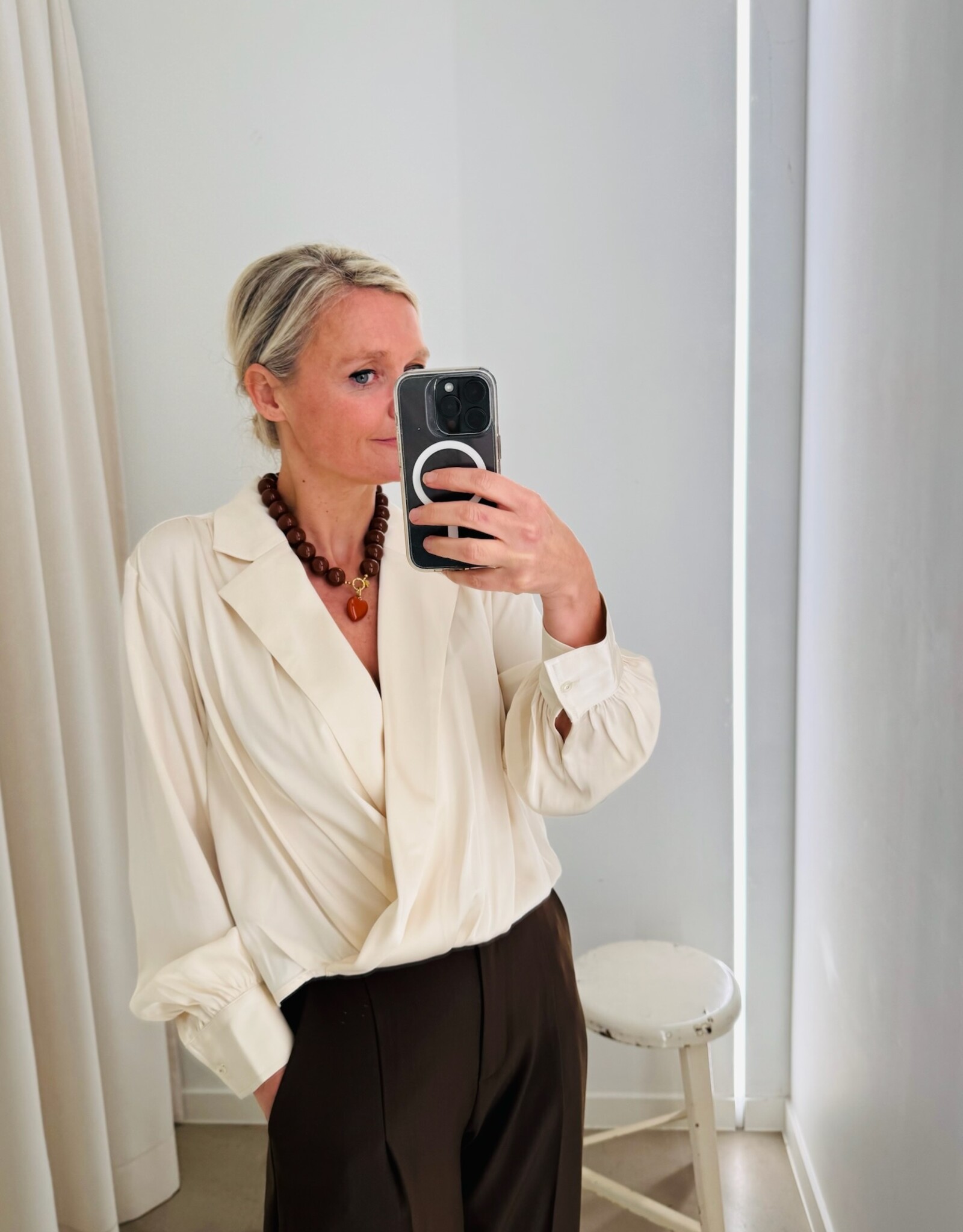 Another Label Blouse 'Danai' - Sea Salt - Another-Label