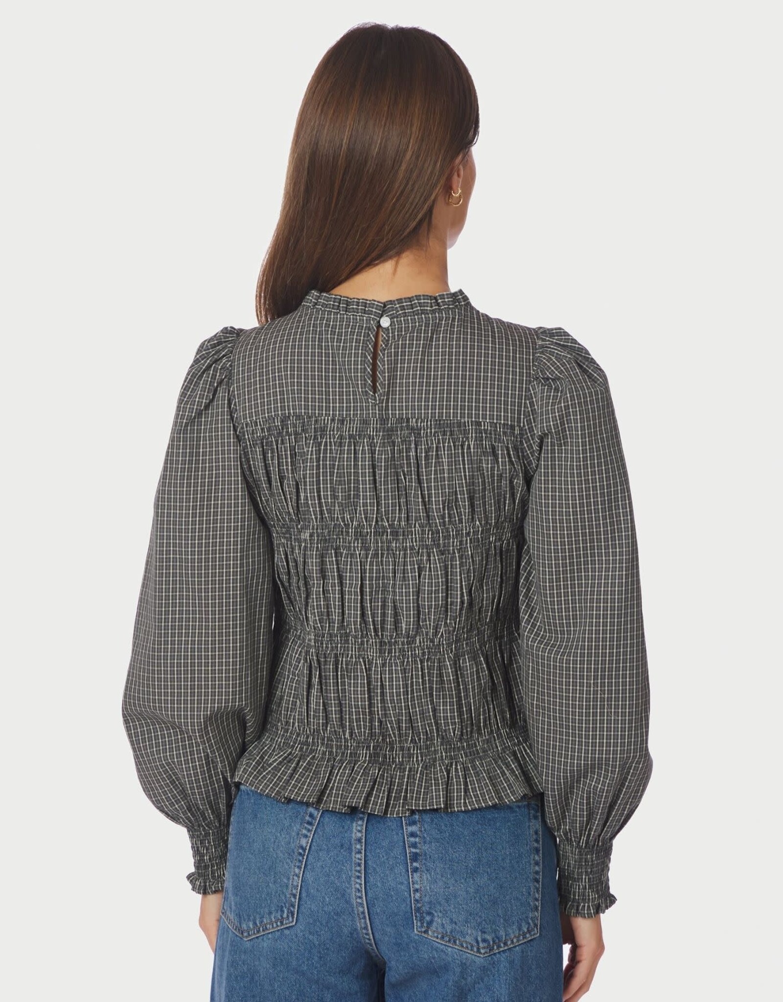 Blouse Check 'Marcia' - Antracit - Neo Noir