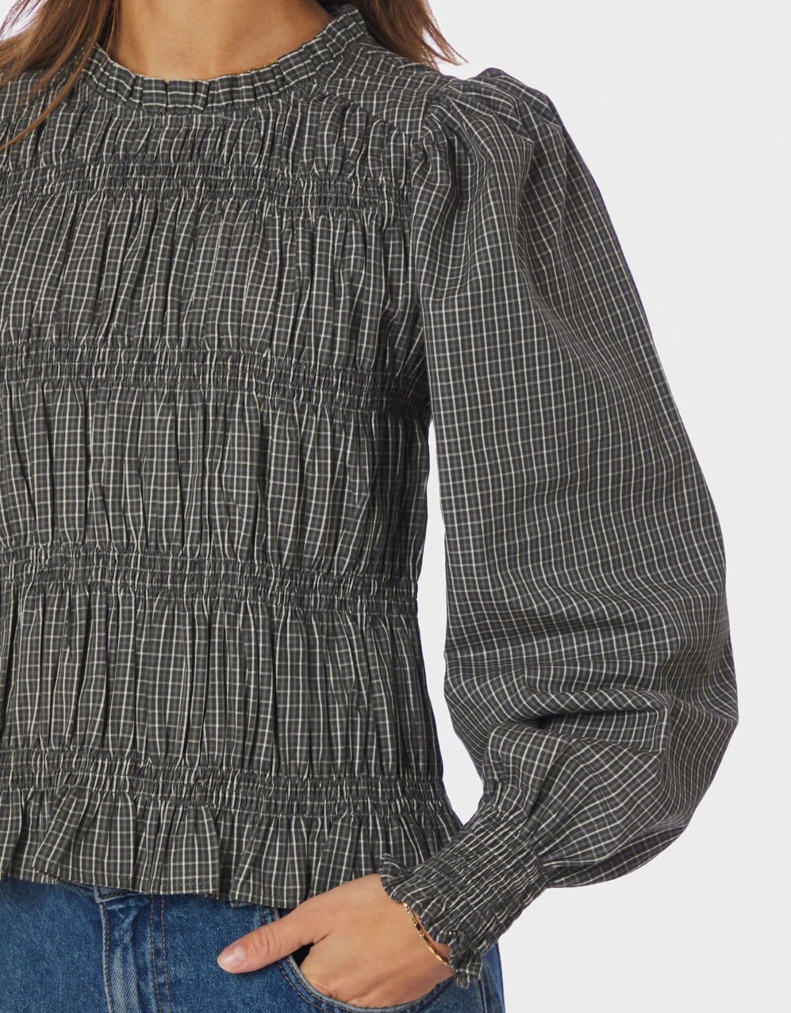 Blouse Check 'Marcia' - Antracit - Neo Noir