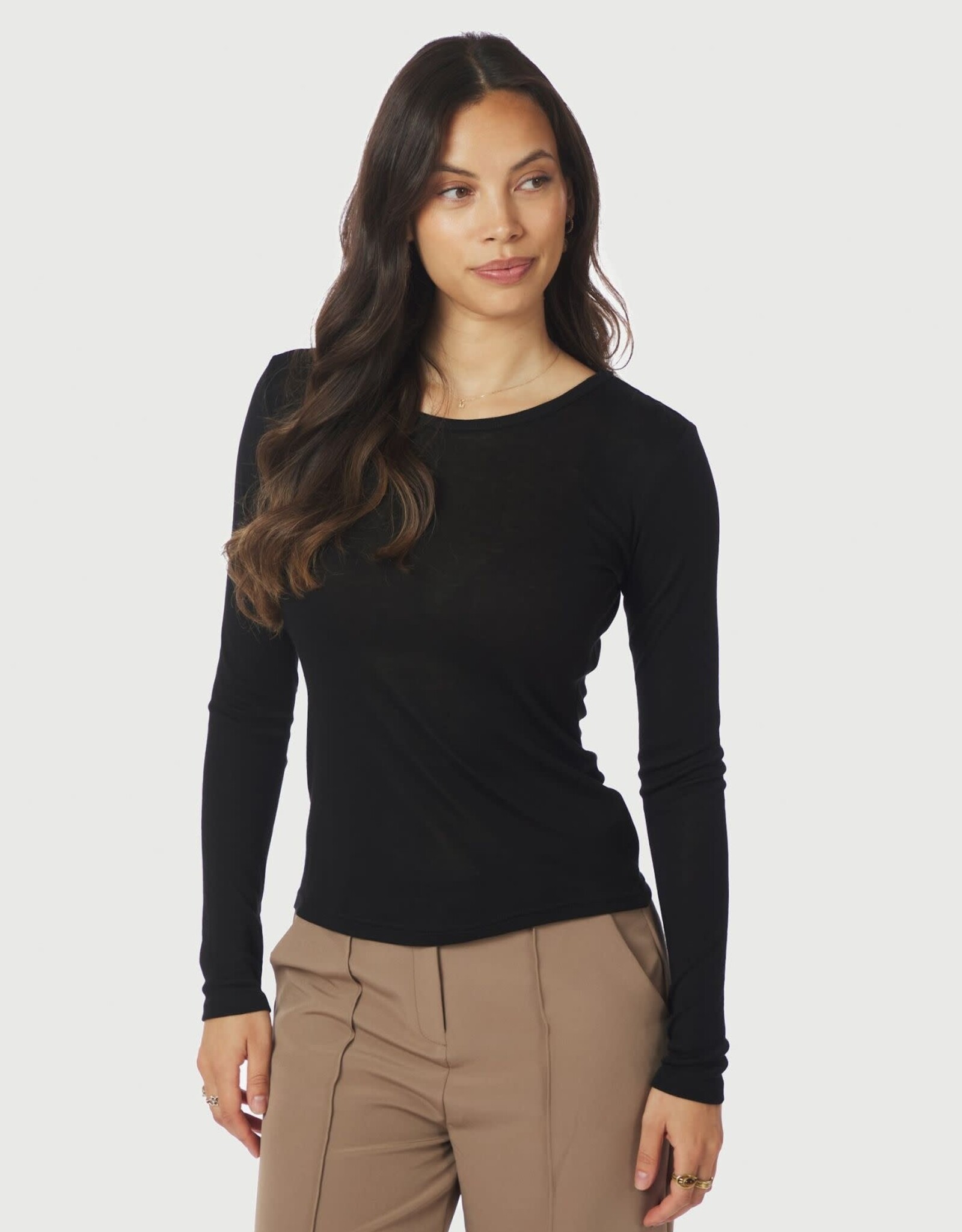 Top Lange Mouw 'Nella' - Black - Neo Noir