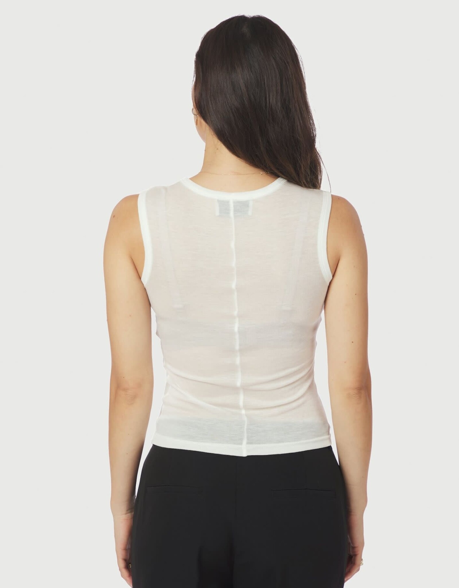 Top Fine Rib 'Nimbi' - White - Neo Noir