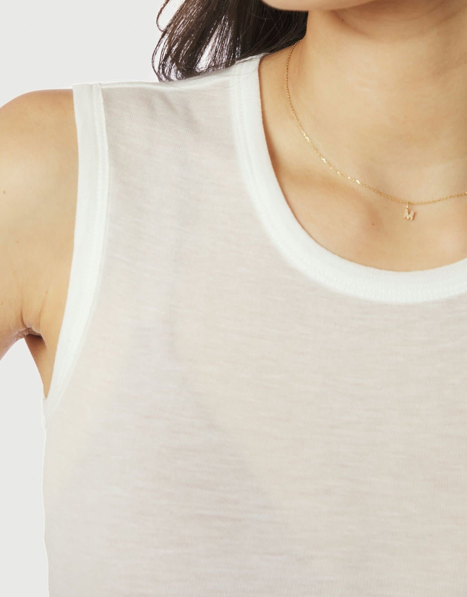 Top Fine Rib 'Nimbi' - White - Neo Noir