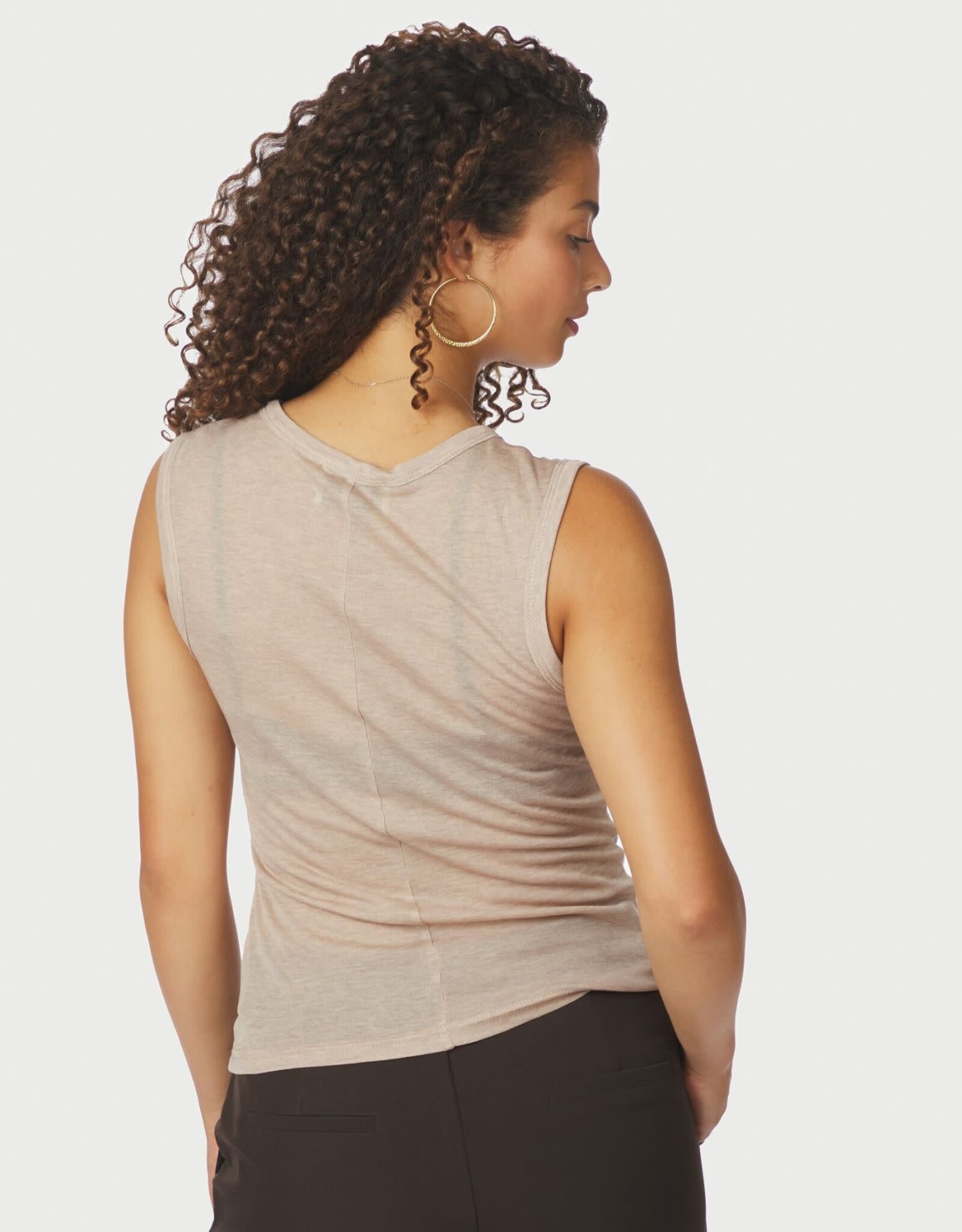 Top Fine Rib 'Nimbi' - Beige Melange - Neo Noir