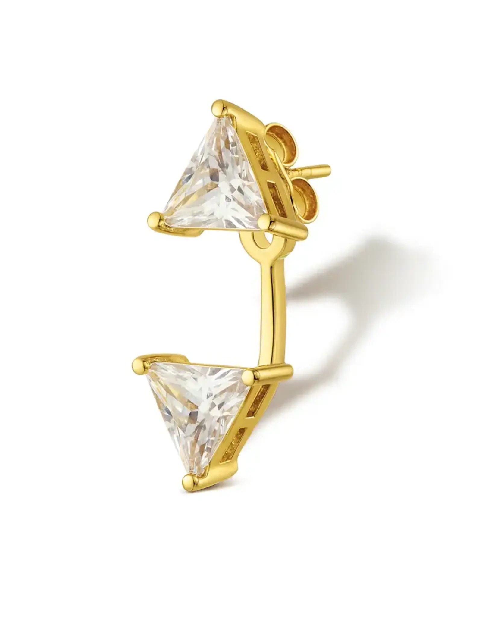 Billion Avenue Triangle Diamond Jacket Earstud - Gold - Billion Avenue