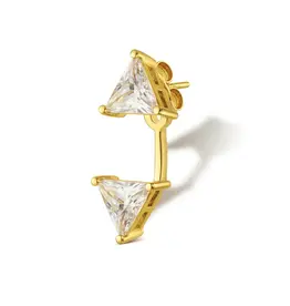 Billion Avenue Triangle Diamond Jacket Earstud - Gold - Billion Avenue