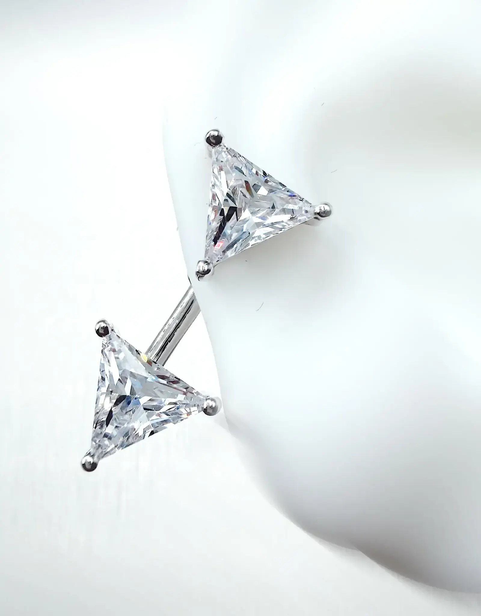Billion Avenue Triangle Diamond Jacket Earstud - Silver - Billion Avenue