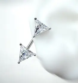 Billion Avenue Triangle Diamond Jacket Earstud - Silver - Billion Avenue
