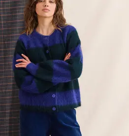 Laure+Max Cardigan 'Lipa' - Vert Raye Bleu - Laure+Max