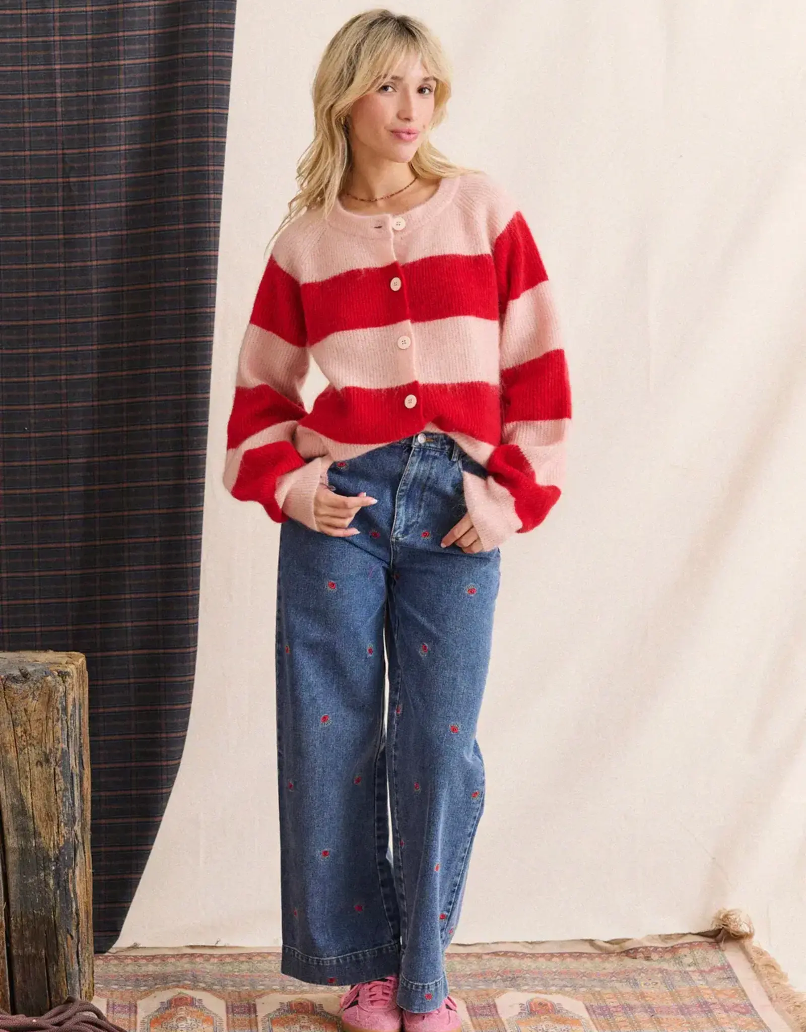 Laure+Max Cardigan 'Lipa' - Rouge Raye Rose - Laure+Max