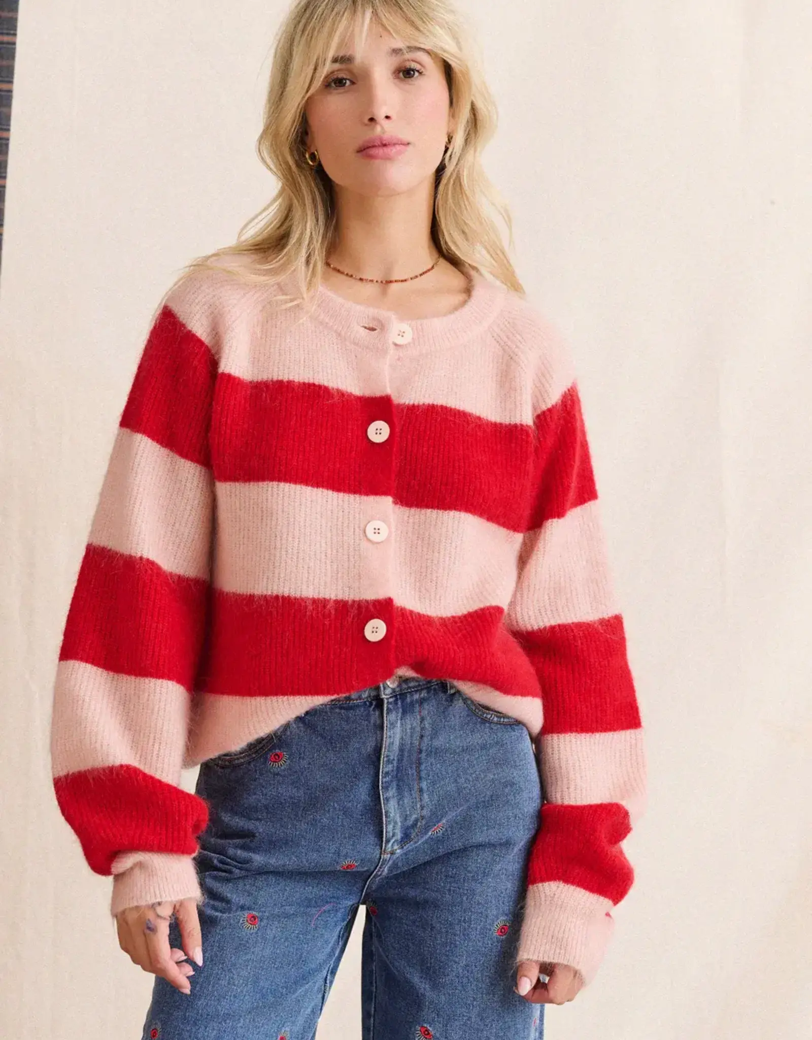 Laure+Max Cardigan 'Lipa' - Rouge Raye Rose - Laure+Max