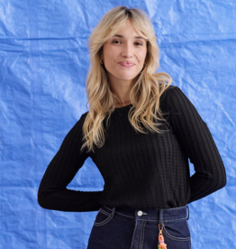 Laure+Max T-Shirt Lange Mouw 'Tiana' - Noir - Laure+Max