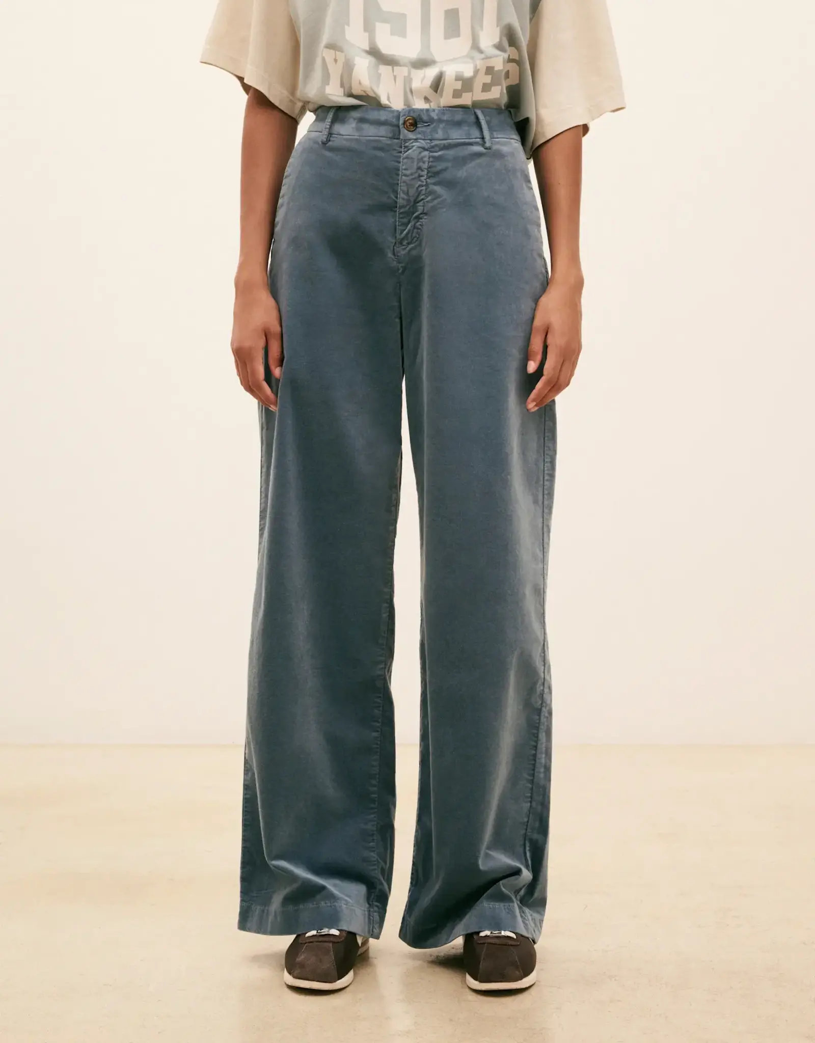 Hod Paris Broek Velours Droite 'Pacifie' - Sky - Hod Paris