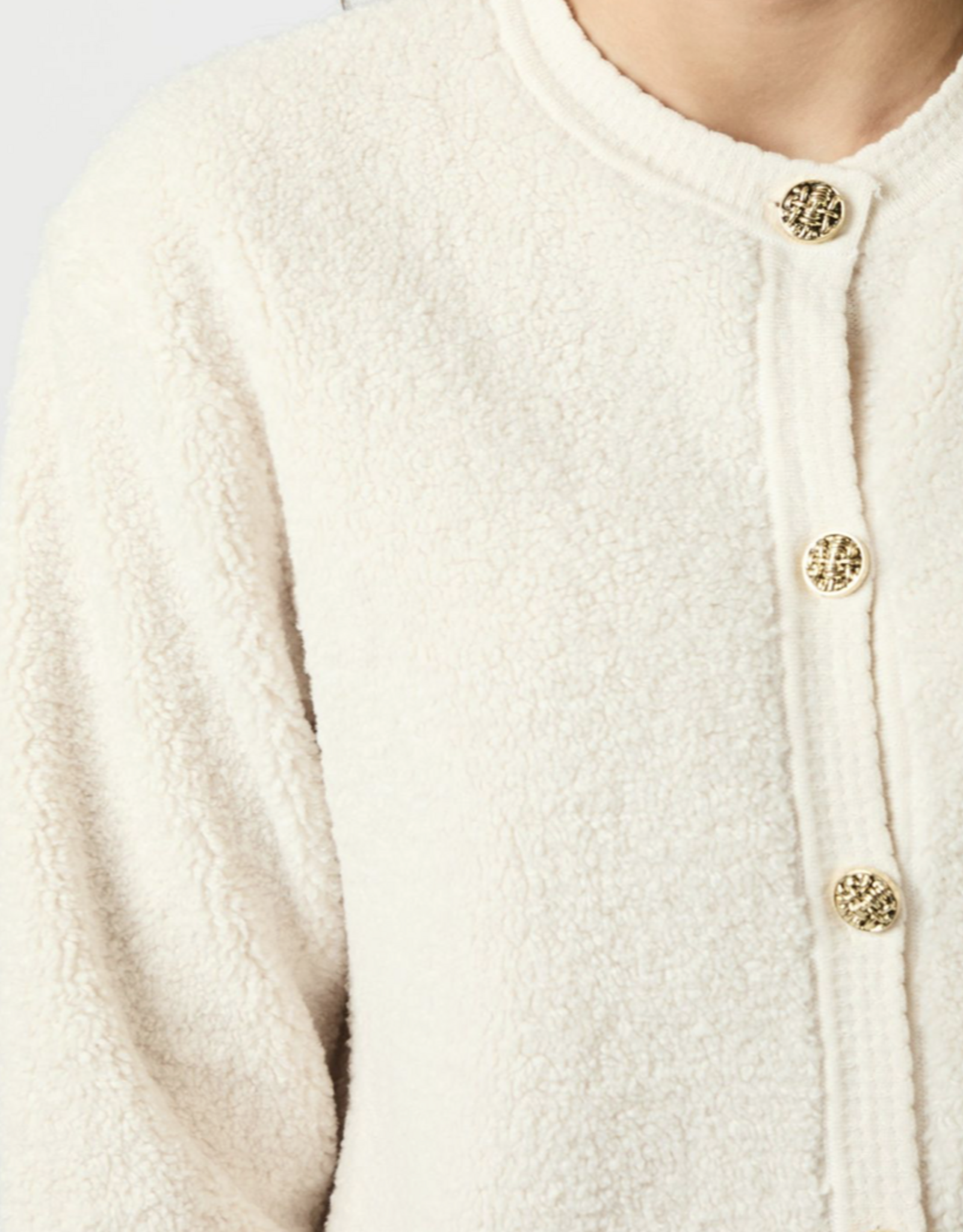 Cardigan Fluffy  'Limo' - Creme - Neo Noir