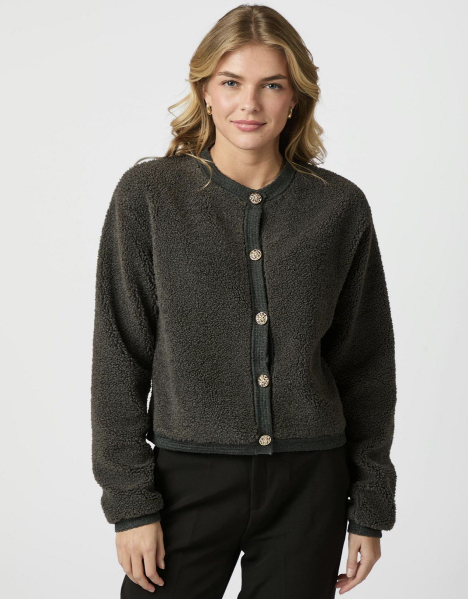 Cardigan Fluffy  'Limo' - Antracit - Neo Noir