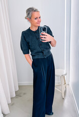 Cardigan Korte Mouw 'Trudy' - Antracit Melange - Neo Noir