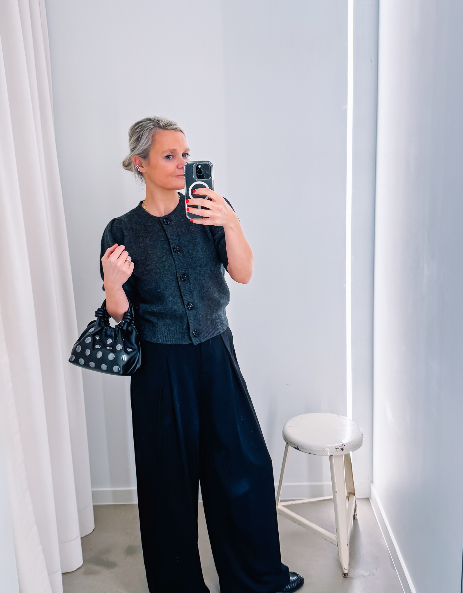 HVISK Handtas  'Jolly Soft Structure Studs' - Black - Hvisk