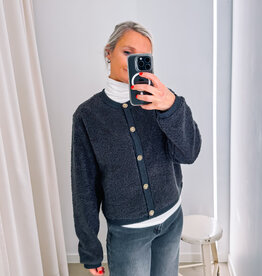 Cardigan Fluffy  'Limo' - Antracit - Neo Noir