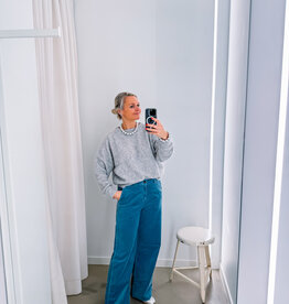 Hod Paris Broek Velours Droite 'Pacifie' - Sky - Hod Paris