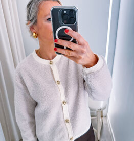 Cardigan Fluffy  'Limo' - Creme - Neo Noir