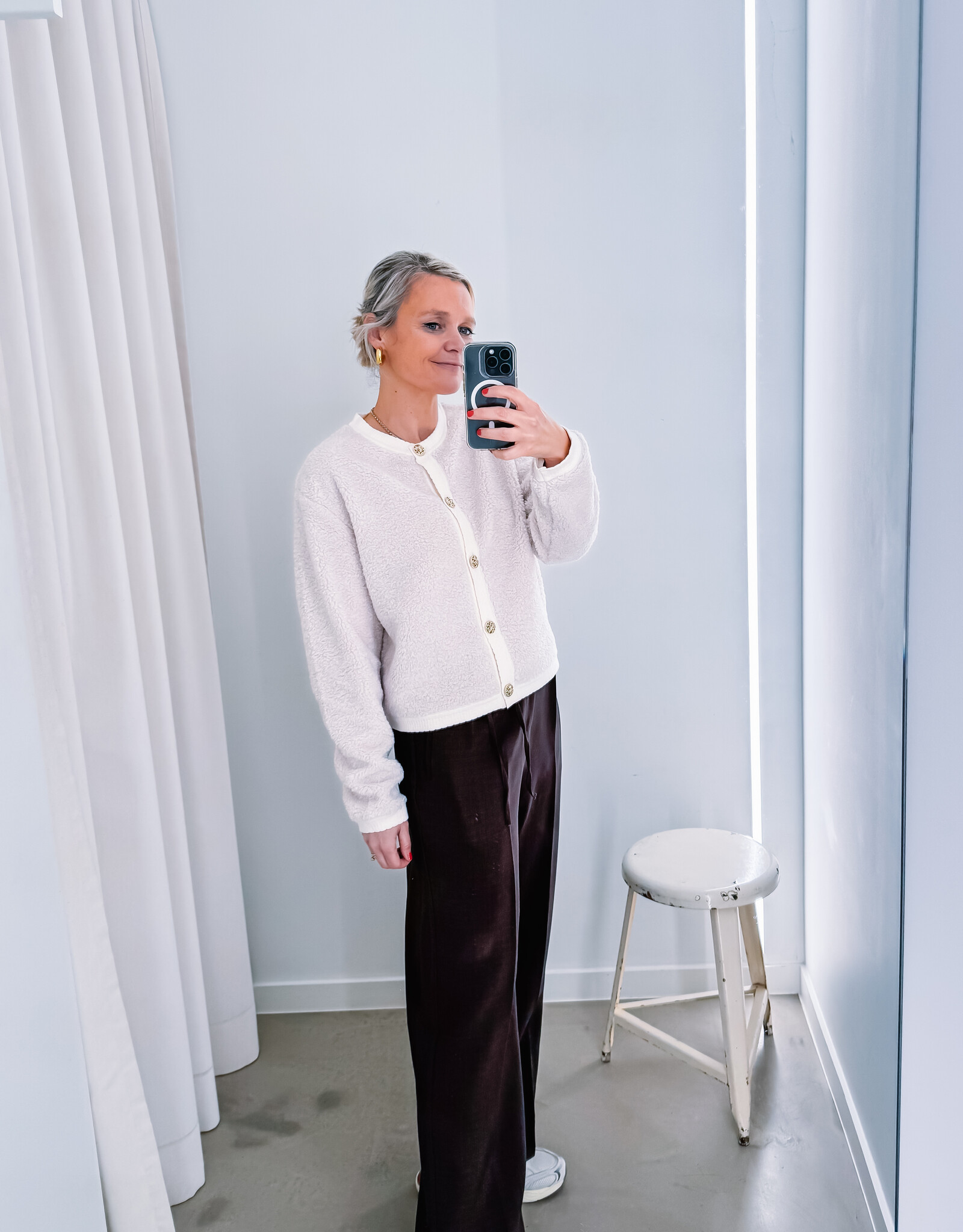 Cardigan Fluffy  'Limo' - Creme - Neo Noir