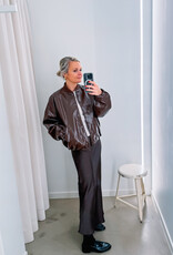 Rok 'Vicky' Heavy Sateen - Dark Brown  - Neo noir