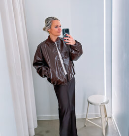 Rok 'Vicky' Heavy Sateen - Dark Brown  - Neo noir