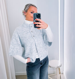 Cardigan Korte Mouw 'Benuta' - Light Grey Melange - Neo Noir