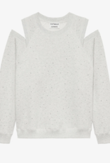 Catwalk Junkie Sweater Strass 'With Cut Out' - Light Grey Melange - Catwalk Junkie