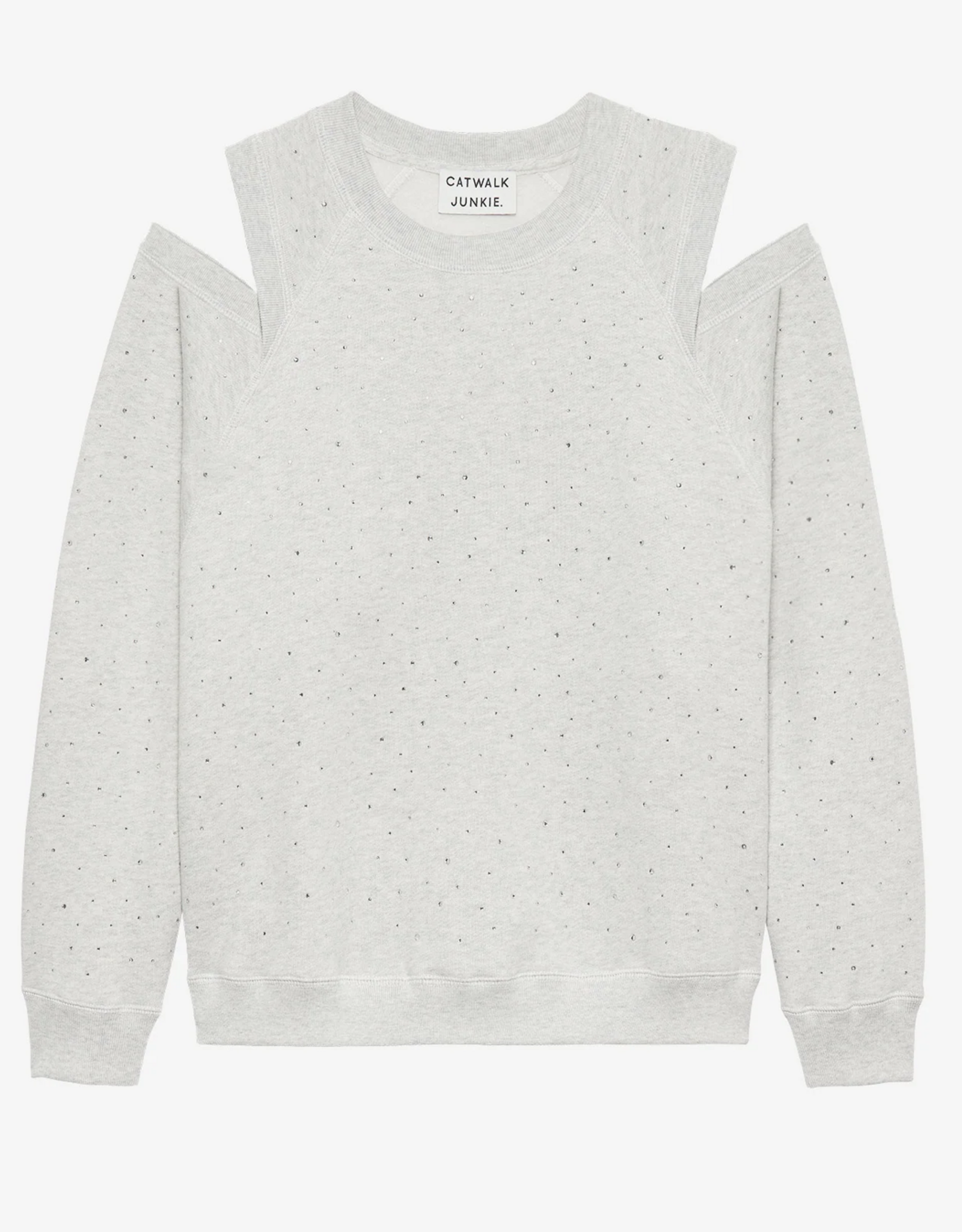 Catwalk Junkie Sweater Strass 'With Cut Out' - Light Grey Melange - Catwalk Junkie