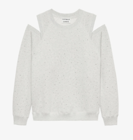Catwalk Junkie Sweater Strass 'With Cut Out' - Light Grey Melange - Catwalk Junkie
