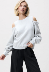 Catwalk Junkie Sweater Strass 'With Cut Out' - Light Grey Melange - Catwalk Junkie