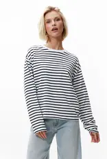 Catwalk Junkie T-Shirt Lange Mouw 'Relaxed Stripe' - Off White - Catwalk Junkie