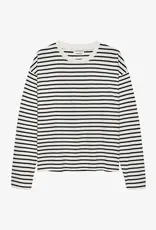 Catwalk Junkie T-Shirt Lange Mouw 'Relaxed Stripe' - Off White - Catwalk Junkie