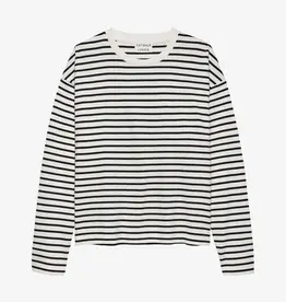 Catwalk Junkie T-Shirt Lange Mouw 'Relaxed Stripe' - Off White - Catwalk Junkie