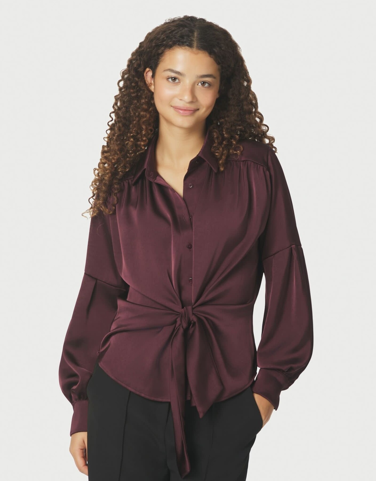 Blouse Satin 'Naja' - Burgundy - Neo Noir