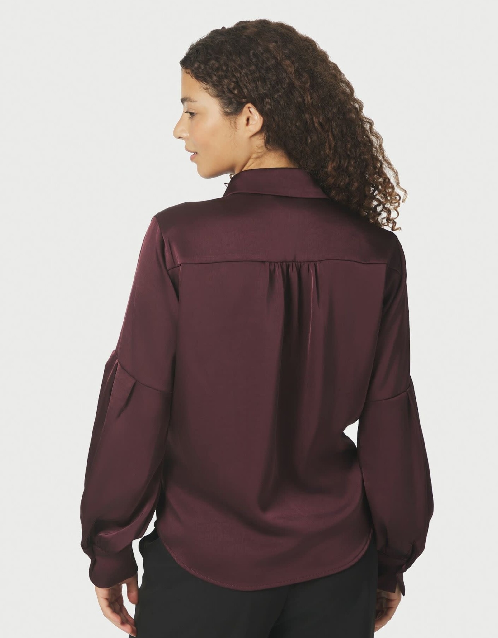 Blouse Satin 'Naja' - Burgundy - Neo Noir