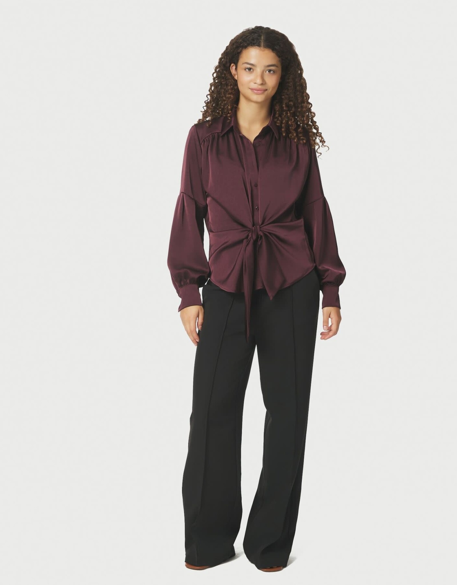 Blouse Satin 'Naja' - Burgundy - Neo Noir