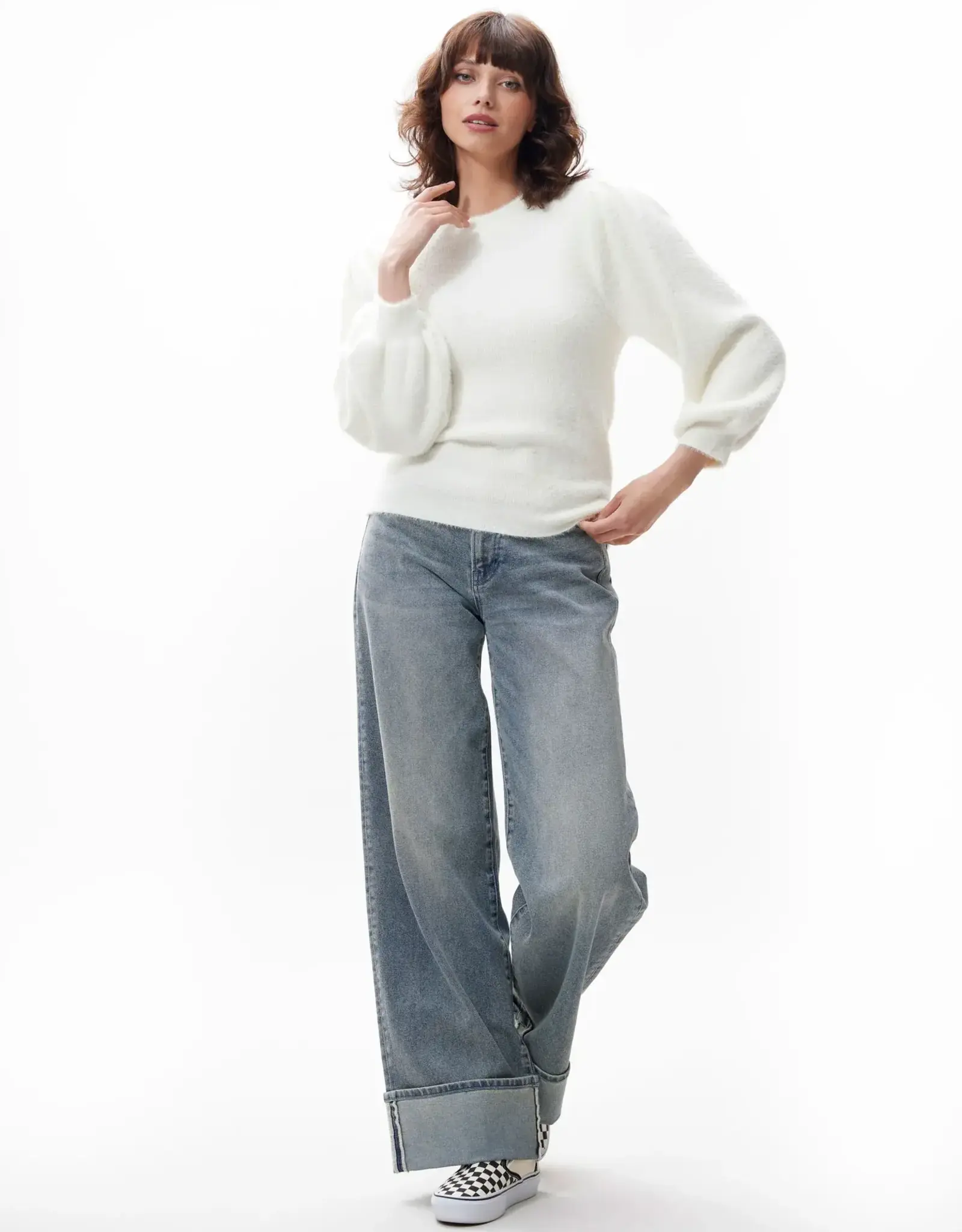 Catwalk Junkie Pull Puff Sleeve 'Fuzzy' - Off White - Catwalk Junkie