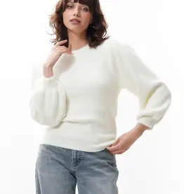 Catwalk Junkie Pull Puff Sleeve 'Fuzzy' - Off White - Catwalk Junkie