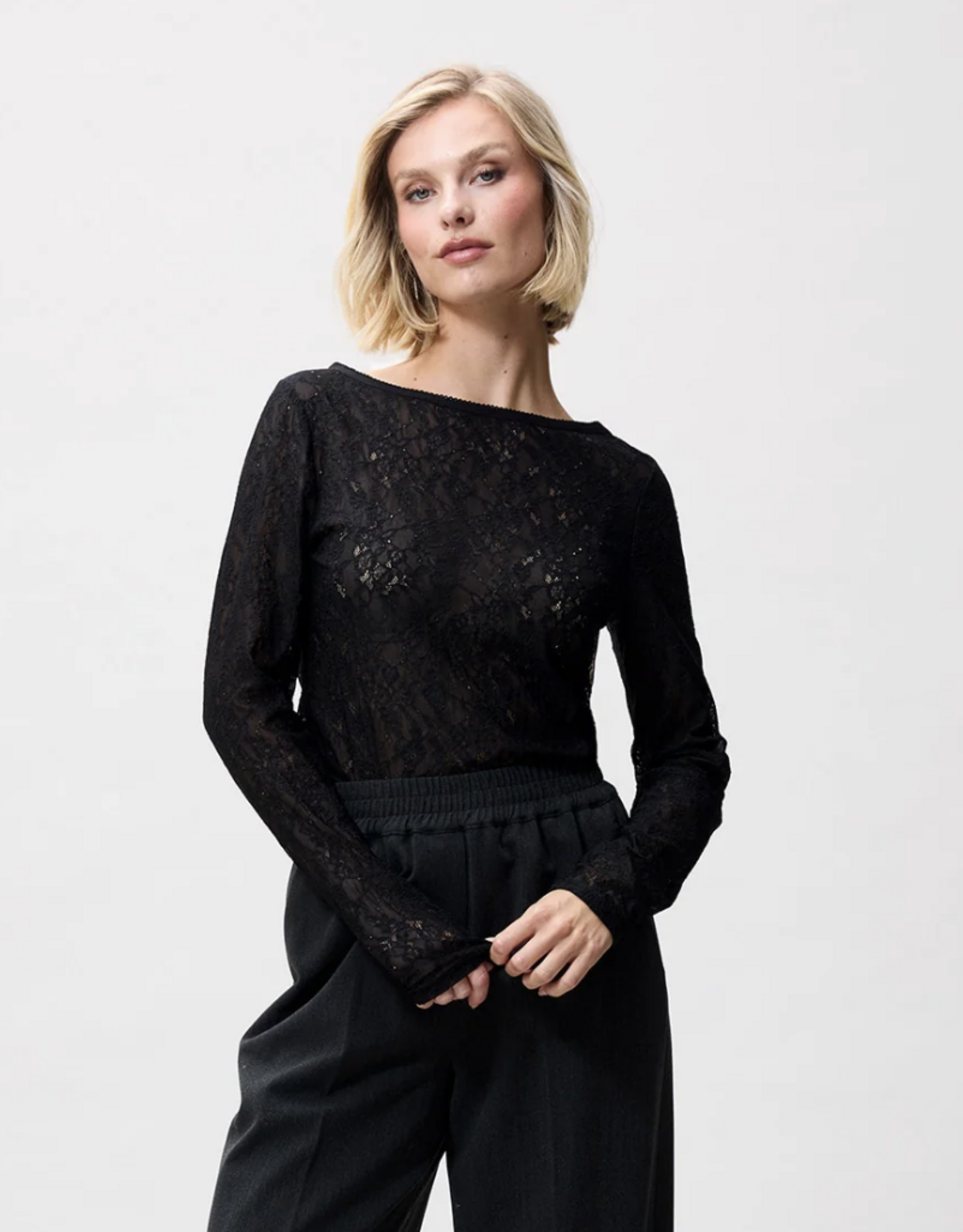 Catwalk Junkie Top Long Sleeve 'Lace' -  Black - Catwalk Junkie