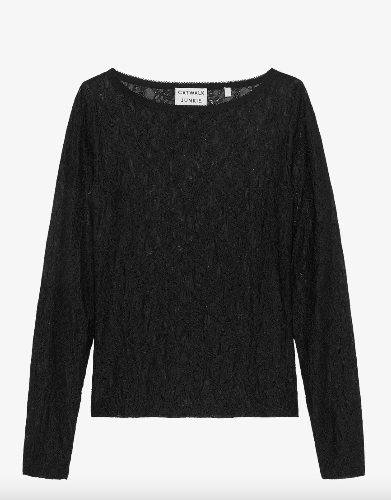 Catwalk Junkie Top Long Sleeve 'Lace' -  Black - Catwalk Junkie