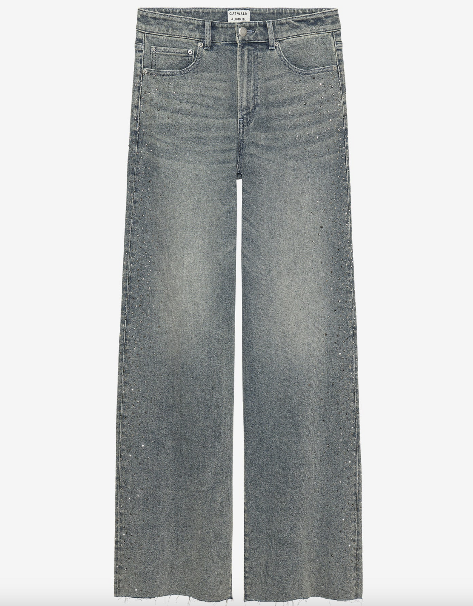 Catwalk Junkie Jeans 'Loose Fit With Strass'  - Tinted Blue - Catwalk Junkie