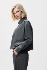 Catwalk Junkie Blouse 'Cropped' - Dark Grey Melange - Catwalk Junkie