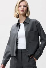 Catwalk Junkie Blouse 'Cropped' - Dark Grey Melange - Catwalk Junkie