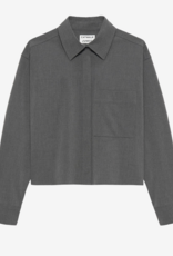 Catwalk Junkie Blouse 'Cropped' - Dark Grey Melange - Catwalk Junkie