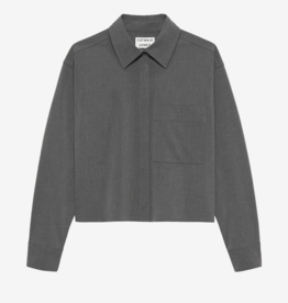 Catwalk Junkie Blouse 'Cropped' - Dark Grey Melange - Catwalk Junkie